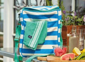 Kühltasche "Striped Recycled Cotton Canvas"