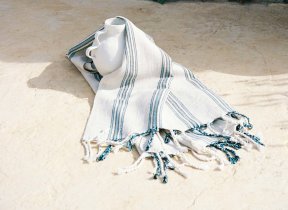 Half Linen Hammam Towel "Turquoise"