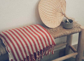 Halbleinen Hamamtuch "Striped Red"
