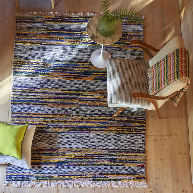 Wool and cotton rug "Zanshi Ochre"