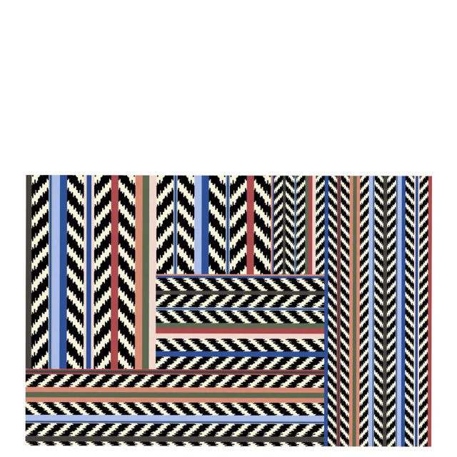 Wool rug "Christian Lacroix Jaipur Stripe Azur"