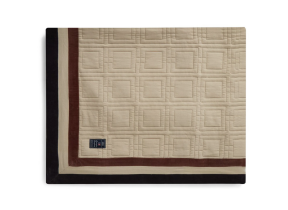Gesteppte Tagesdecke "Organic Cotton Light Beige / Brown" / 160 x 240 cm