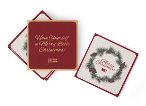 Paper coasters "Merry Christmas" set of 6