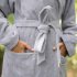 Men's shawl collar coat "Weseta Dreamflor"- Silver