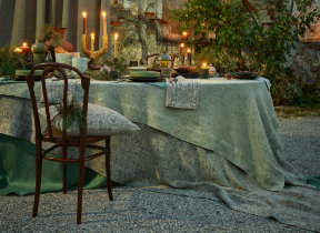 Pure linen tablecloth "Cartouche" 12 colours