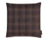 Benu Check" decorative cushion in dark brown