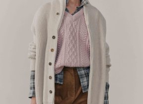 Warm cashmere cardigan, "Alabaster"