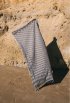 Half-linen hammam towel "Striped Black"