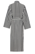 Half-linen bathrobe "Striped Black" 