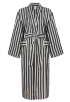Half-linen bathrobe "Striped Black" 
