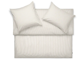 Frische Popeline Bettwäsche "Bari Stripe Beige"