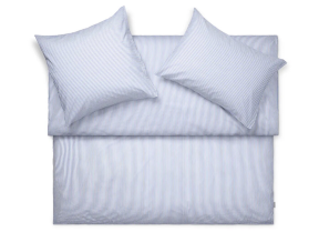 Frische Popeline Bettwäsche "Bari Stripe Bleu"
