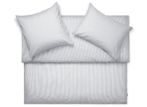 Frische Popeline Bettwäsche "Bari Stripe Gris"