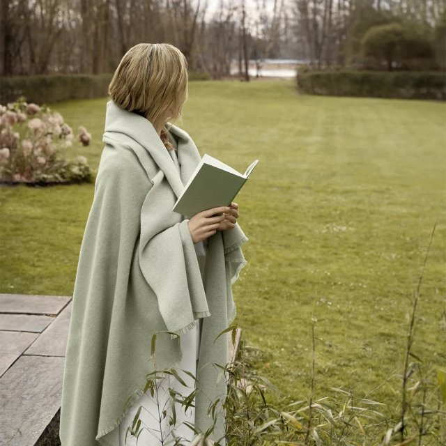 Schurwoll Plaid mit Kaschmir "Dina Green"