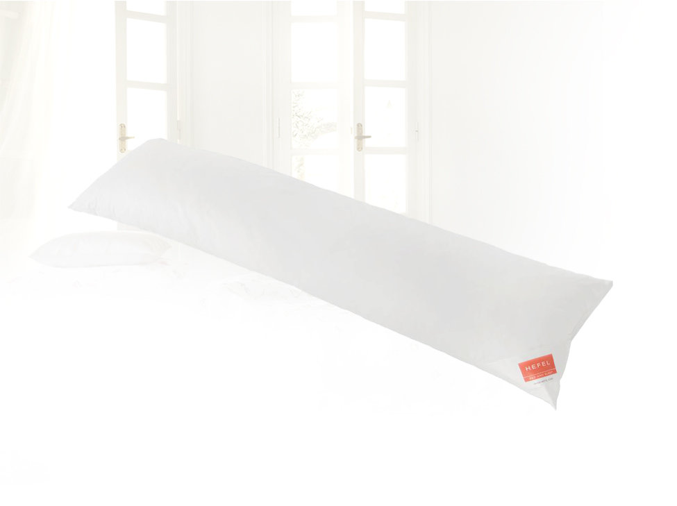 Stillkissen Seitenschläferkissen 35x160 cm mit Hefel Baumwolle Kissenbezug weiss 