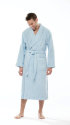 Schalkragenmantel (unisex) "Weseta Dreamflor", ciel