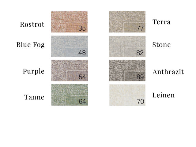 Color chart linen jacquard "Medici" 