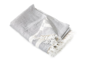 Grey Stripe" linen hammam towel