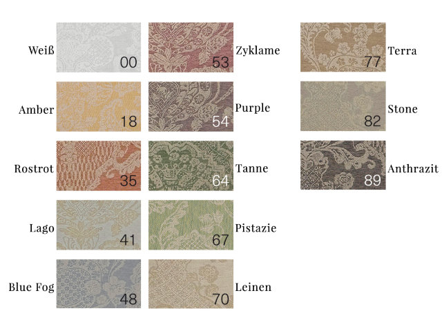 Linen jacquard "Imperial" color chart