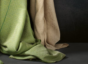 Half-linen jacquard fabric by the meter "Leitner Voltaire", 305 cm wide, in 11 color variations