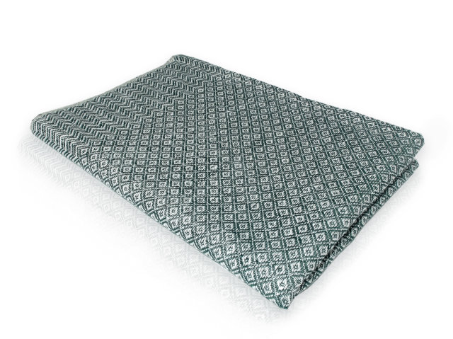 Linen kitchen towel "Vieböck diamond" in dark green