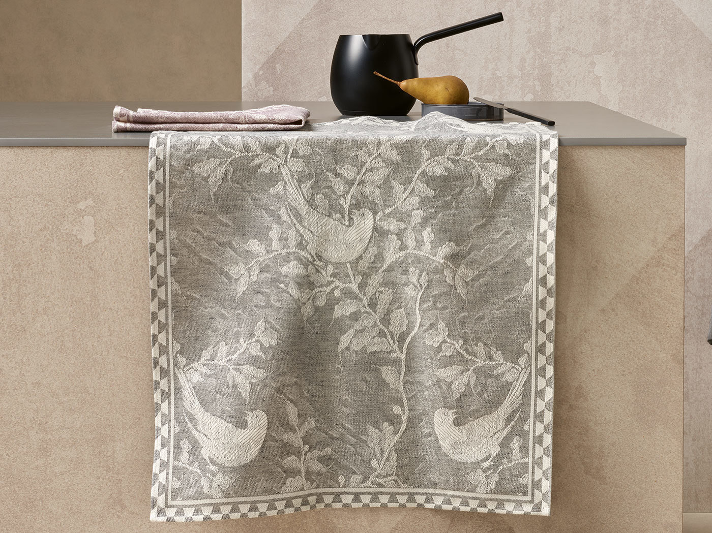 Halbleinen Jacquard Küchentücher "Leitner Vögel" in 11 Farbvarianten