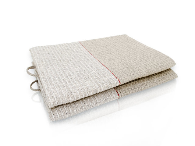 Vitalisierende Leinenpikeetücher "Vieböck Designstreifen", 380 g/m²