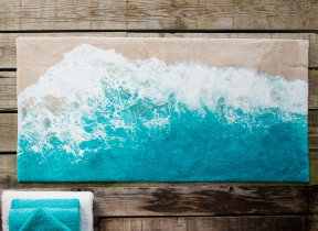 Handgefertigter Badeteppich "Malibu", 2.000 g/m² in 70 x 140 cm