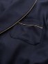 Derek Rose Cashmere Dressing Gown "Duke 1 Navy" - Brusttasche