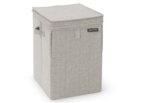 Laundry box gray 35 liters, foldable & stackable