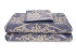 Leitner Mariage" cotton linen terry towels, navy blue