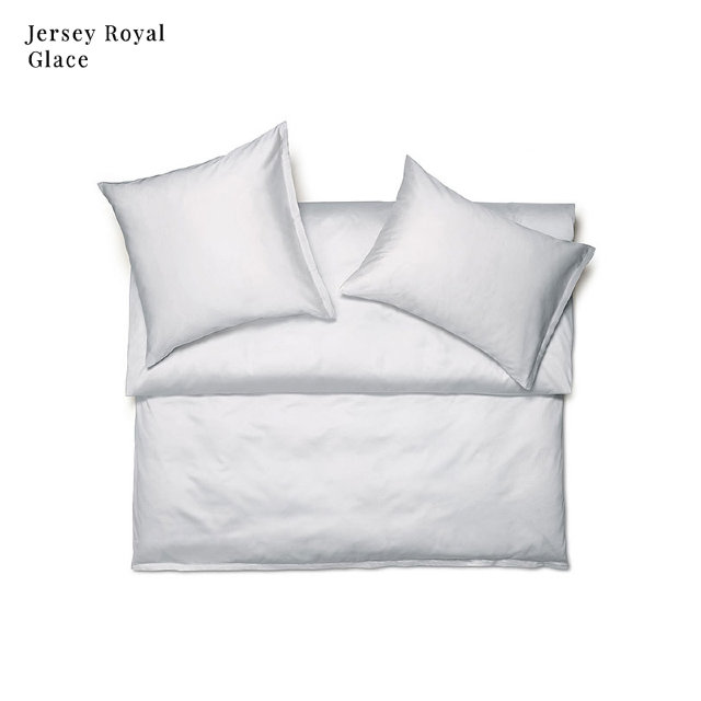 Luxurious fine jersey bed linen "Schlossberg Uni Royal", Glace