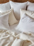 Moon" bed linen in French linen, in 100 White and 101 Naturel