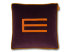 Velvet sofa cushion with fur patch "Etro Viola"