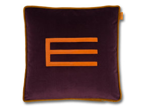 Velvet sofa cushion with bar "Etro Viola", 45 x 45 cm