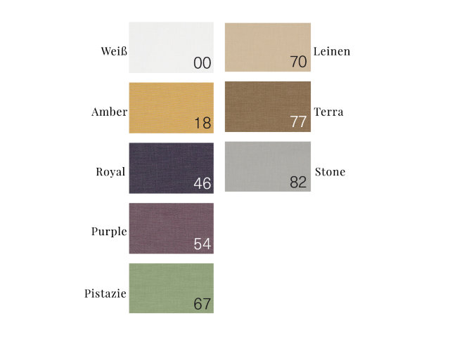 Cotton table linen "Leitner Uni 123", color chart