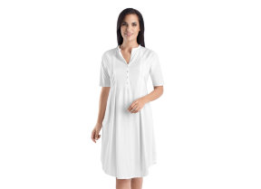 Nachtkleid mit Perlmuttknöpfen "Hanro Cotton Deluxe -&#8203; White"