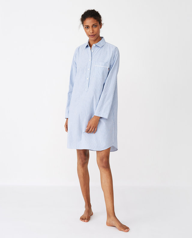  Nachthemd im Boyfriend-Look "Lexington American Authentic Nightshirt Blue" 