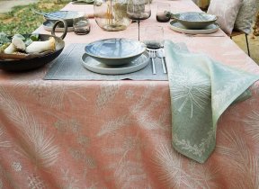 Jacquard linen table runner "Leitner Foresta" in 10 colors