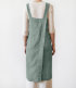 Bib apron made from pre-washed pure linen, Green Milieu