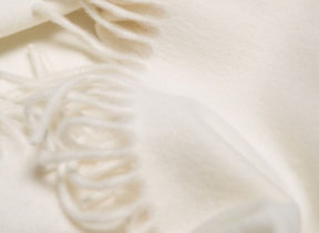 Plaid Lambswool/Angora "Begg & Co Jura Winter White", 130 x 180 cm
