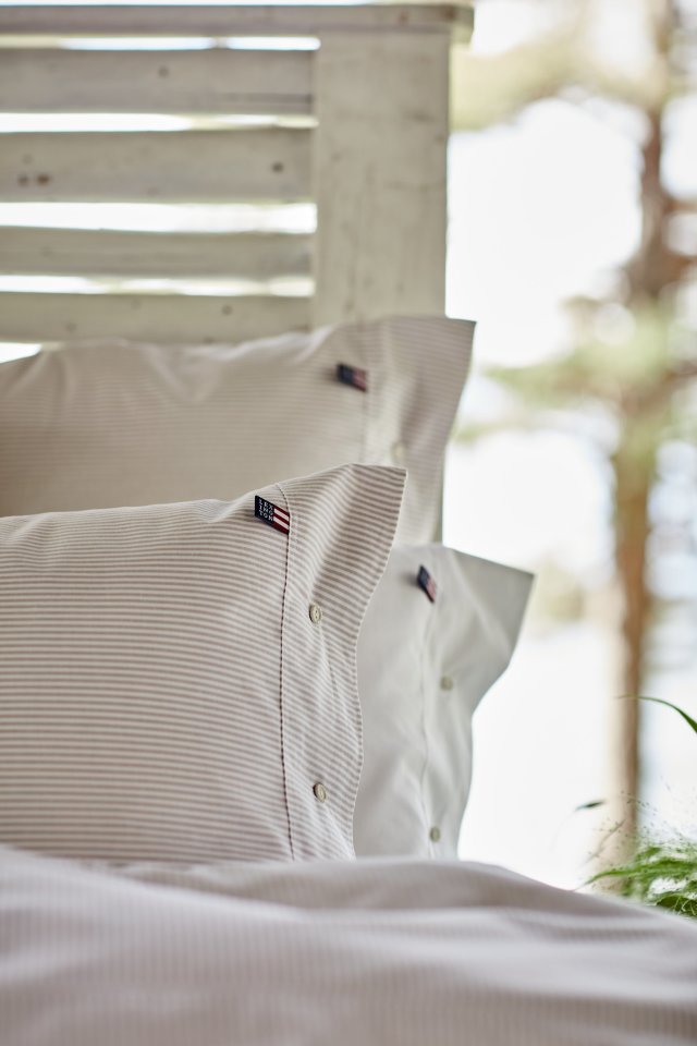 Oxford bed linen "Pin Point Stripe Beige"