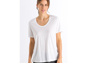 Tencel Damenshirt Kurzarm "Hanro Balance  Weiß"