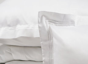 Deckenbezug 135 x 200 cm Supima Baumwolle ateliergefertigt "Graser Trio Weiß/Weiß"