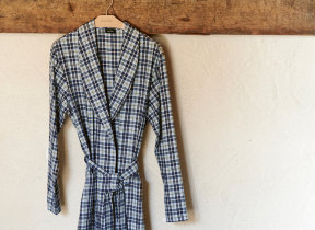 Jasper Thyme S" flannel bathrobe