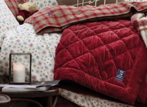 Tagesdecke aus Samt "Lexington Quilted Cotton Red"