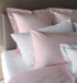 Percale bed linen "Celso de Lemos Estrela" in 500 Nuage Rose and 100 White