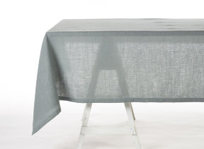 Pflegeleichtes Leinen-&#8203;Tischtuch vorgewaschen "Libeco Polylin Washed Charcoal", 160 x 350 cm