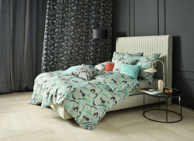 Design bed linen "Leinter Leinen Luna" - aquamarine