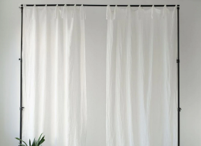 Leichter Leinenvorhang mit Bindeschlaufen "Tie Top light", in 2 Größen und 2 Farben